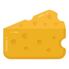 
Dairy product, cheese slice flat icon design 

