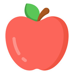 
Healthy apple with leaf, flat vector design 

