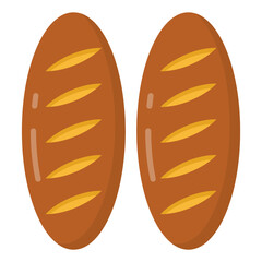 
Baguette loaf bread icon design

