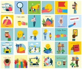 Fototapeta premium Vector illustration of concept of Team work, Business and Start up design backgrounds. tock vector illustration.