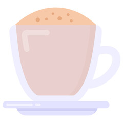 
Coffee cup in flat style icon, editable vector 

