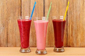 breakfast drink with raspberries, currants, strawberries, cherries and gooseberries.