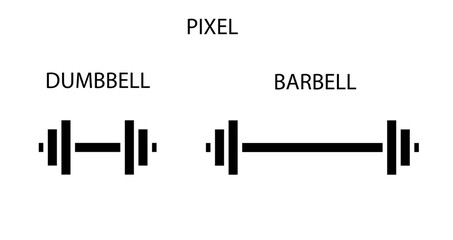 pixel dumbbell and barbell