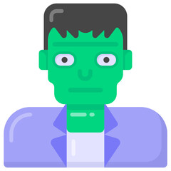 
A vector design of zombie man, scary face icon design 

