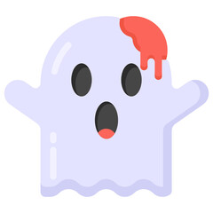 
A ghost skull icon in flat style

