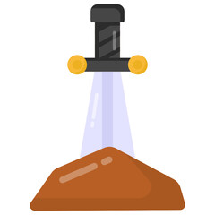 
A dagger in a mud, flat editable icon

