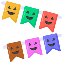 
An editable vector of halloween garlands, trendy icon of celebration 

