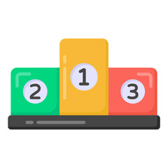 
Winner podium icon flat design in editable style 

