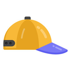 
An icon design of p cap flat vector of sports accessory 

