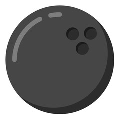 
Ball with holes, bowling ball flat icon

