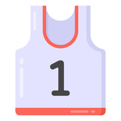 
A striped sports jersey flat icon design


