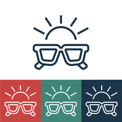 Linear vector icon with sunglasses