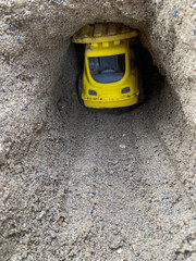 toy truck in the sand