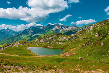 Fototapeta na wymiar panoramic view of Lake Monzabon in Austria
