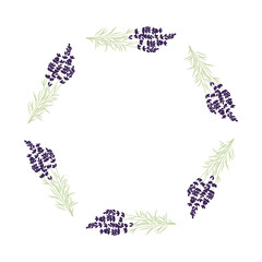 lavender flower frame, vector