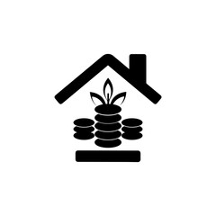 Creative home and save money icon