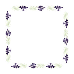 lavender flower frame, vector