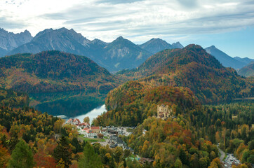 view of Schwangau from the balcony on Neuschwanstein