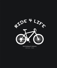 Bicycle biker custom typography vector for t- shirt, template, icon, image, infographic, minimal, graphic design.
