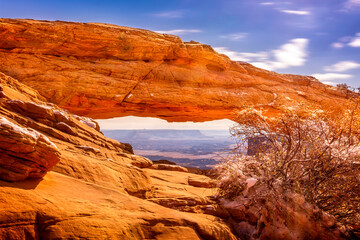 The famous Mesa Arch in the Arches National Park, Utah