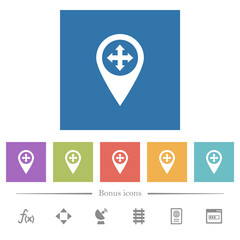 Move GPS map location flat white icons in square backgrounds