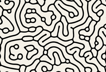 Vector seamless pattern. Modern stylish texture with smooth natural maze. Repeating abstract tileable background. Compound organic shapes. Trendy surface design.