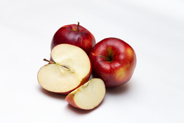 red apples on white background