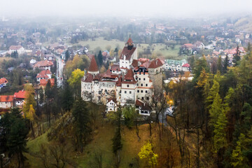 Aerial view of Dracula's Castle in Romania