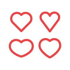 Hearts vector icon collection. Valentine's day romance symbols.