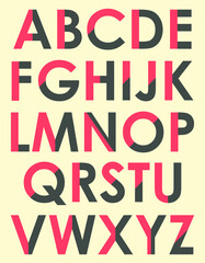 Two Color Alphabet Vector Font Typography