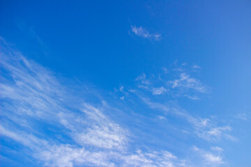White clouds on a blue sky. Clear day.