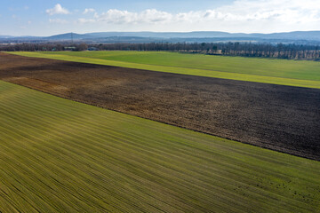 Hungary - Field textures from drone view