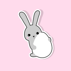 Easter illustration. Rabbit and Egg