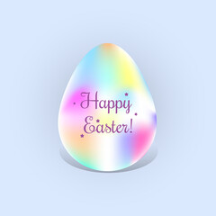 Easter illustration. Isolated Easter colorful edd on the gray background