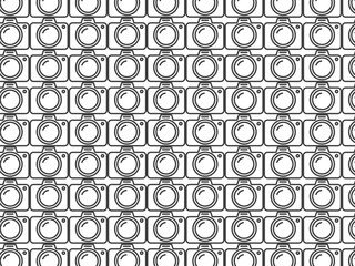 black photo camera seamless pattern - vector illustration