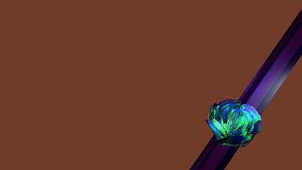 rose crystal flower emerald art background