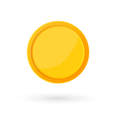 Golden coin icon, flat graphic design template, game logo, app symbol, vector illustration