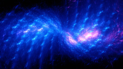 Fototapeta premium Abstract background, smooth multicolored lines on a black background.