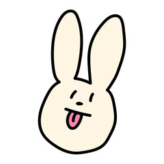 舌を出すウサギ