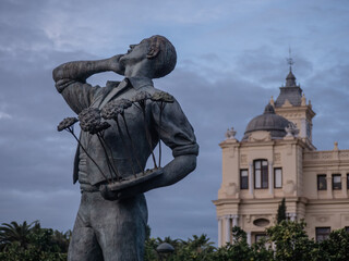 Sculpture in the Park near the Alcazaba, Estatua del Biznaguero, Malaga, Turism, spain