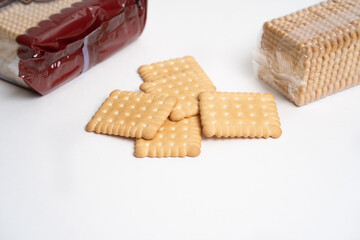 Square Biscuits on the white background