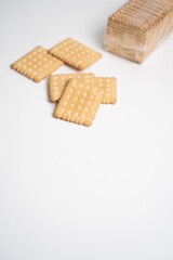 Obraz na płótnie Canvas Square Biscuits on the white background