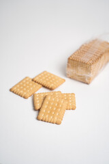 Square Biscuits on the white background