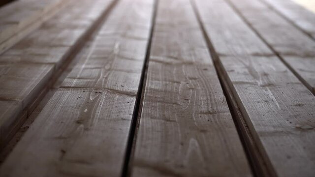 Sliced spruce board. Building material made of wood. Natural wood product. Finishing materials for sauna and home. Boards in piles. Batten.