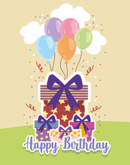 Obraz premium Birthday gifts balloons