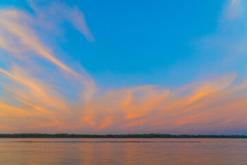 awesome sunset at the uruguai river brazil