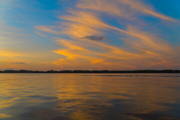 awesome sunset at the uruguai river brazil