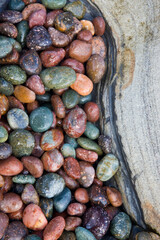 Small colorful pebbles along the sea shore, Point Lobos State Natural Reserve