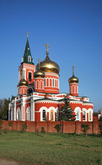 Fototapeta na wymiar Church of Sign of Icon of Mother of God (Znamenskaya church) in Barnaul. Altai Krai. Western Siberia. Russia