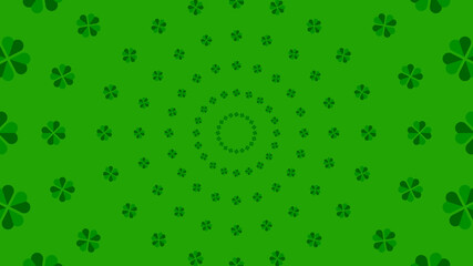 Modern Cloves Circles Pattern. Lucky St Patrick's Day Subtle green Background Pattern.
